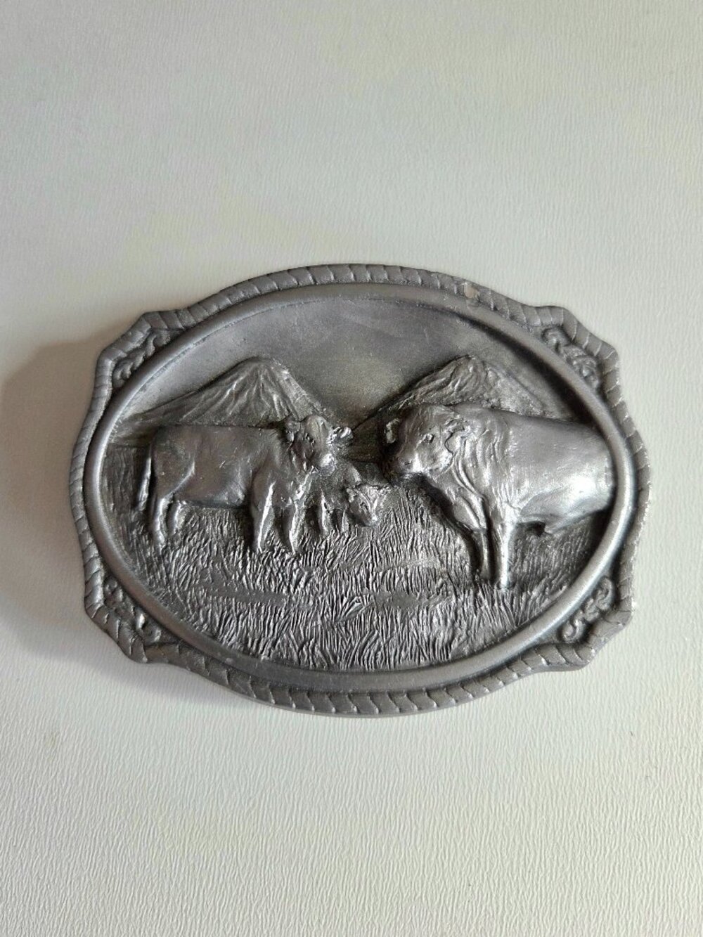 Vintage Bovaid Second Edition Pewter Canadian Belt Buckle